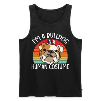 I'm A Bulldog In A Human Costume English Bulldogs - Men's Premium Organic Tank Top - black - Front - AI Model Male 178 light (178cm)