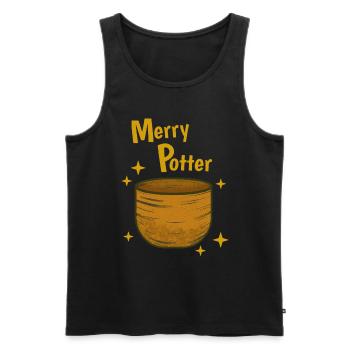 Happy Funny Pottery Hobby - Men's Premium Organic Tank Top - black - Front - Michal (187cm)