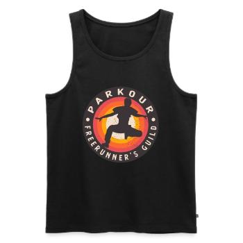 Parkour Freerunner’s Guild Retro Freerunning - Débardeur bio Premium Homme - noir - Devant - Michal (187cm)