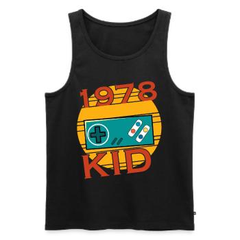 Level 45 Freigeschalteter Geburtstagsspieler 45 - Männer Premium Bio Tank Top - Schwarz - Vorne - AI Model Male 178 light (178cm)