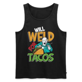 Will Weld For Tacos für einen Schweißer - Männer Premium Bio Tank Top - Schwarz - Vorne - Michal (187cm)