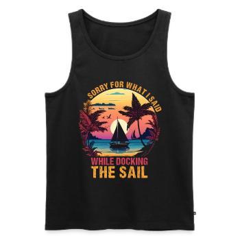 Retro Segelboot Segler Kapitän Geschenk - Männer Premium Bio Tank Top - Schwarz - Vorne - Michal (187cm)