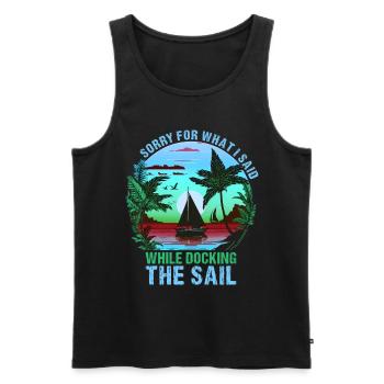 Retro Segelboot Segler Kapitän Geschenk - Männer Premium Bio Tank Top - Schwarz - Vorne - Michal (187cm)