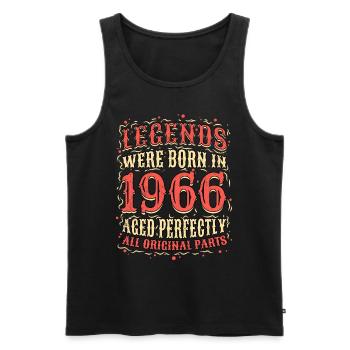 Legends were born in 1966 Birthday - Men's Premium Organic Tank Top - black - Front - Michal (187cm)