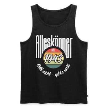 Alleskönner seit 1943. Lustiges Jahrgangs - Männer Premium Bio Tank Top - Schwarz - Vorne - Michal (187cm)