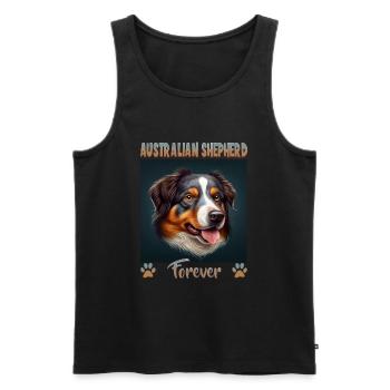 Hunde Australian Shepherd Hundeliebhaber Aussie - Männer Premium Bio Tank Top - Schwarz - Vorne - Michal (187cm)