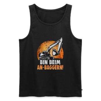 Crane operator design for excavator operators and construction workers - Men's Premium Organic Tank Top - black - Front - AI Model Male 178 light (178cm)