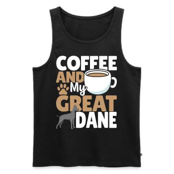Coffee And My Great Dane Great Dane Dog Lover - Men's Premium Organic Tank Top - black - Front - AI Model Male 178 light (178cm)