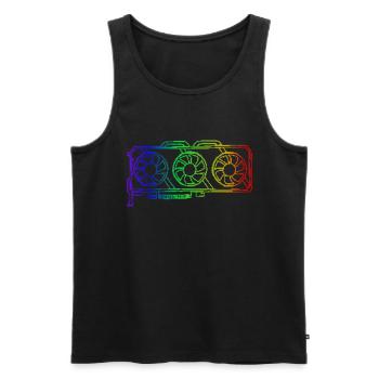 Pixel Look RGB Gaming Grafikkarte Gamer - Männer Premium Bio Tank Top - Schwarz - Vorne - AI Model Male 178 light (178cm)