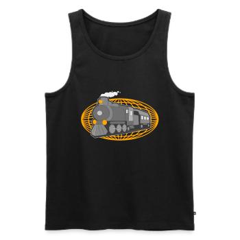 Railway Railway lover steam locomotive - Men's Premium Organic Tank Top - black - Front - Michal (187cm)
