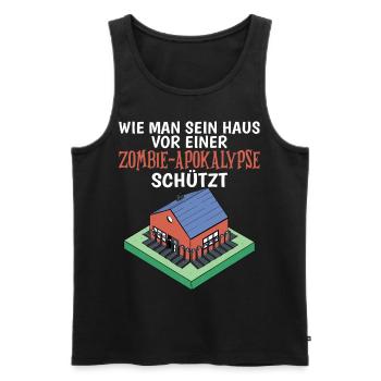 Lustiges Zombie Apokalypse Survival Meme - Männer Premium Bio Tank Top - Schwarz - Vorne - Michal (187cm)