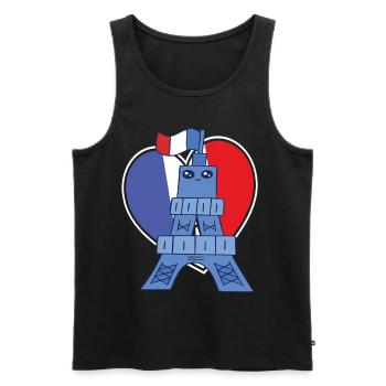 Frankreich Souvenir Kawaii Eiffelturms niedliche P - Männer Premium Bio Tank Top - Schwarz - Vorne - Michal (187cm)