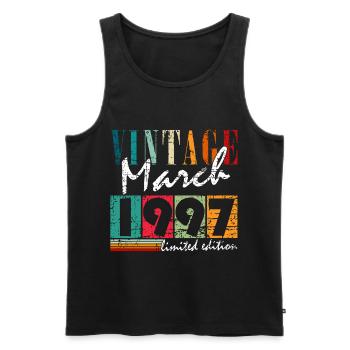 March 1997 nice gift idea for birthday 1997 - Men's Premium Organic Tank Top - black - Front - AI Model Male 178 light (178cm)