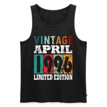 1996 April Limited Edition 27. Geburtstag Outfit - Männer Premium Bio Tank Top - Schwarz - Vorne - AI Model Male 178 light (178cm)