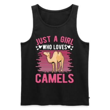 Kamel Mädchen Dromedar Ägypten Großkamel - Männer Premium Bio Tank Top - Schwarz - Vorne - Michal (187cm)