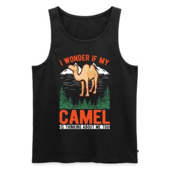 Cadeau Chameau Dromadaire Camel Big Camel - Débardeur bio Premium Homme - noir - Devant - AI Model Male 178 light (178cm)