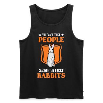Rabbit Rabbit Rabbit - Men's Premium Organic Tank Top - black - Front - AI Model Male 178 light (178cm)