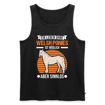 Welsh Pony Reiterin - Männer Premium Bio Tank Top - Schwarz - Vorne - Michal (187cm)