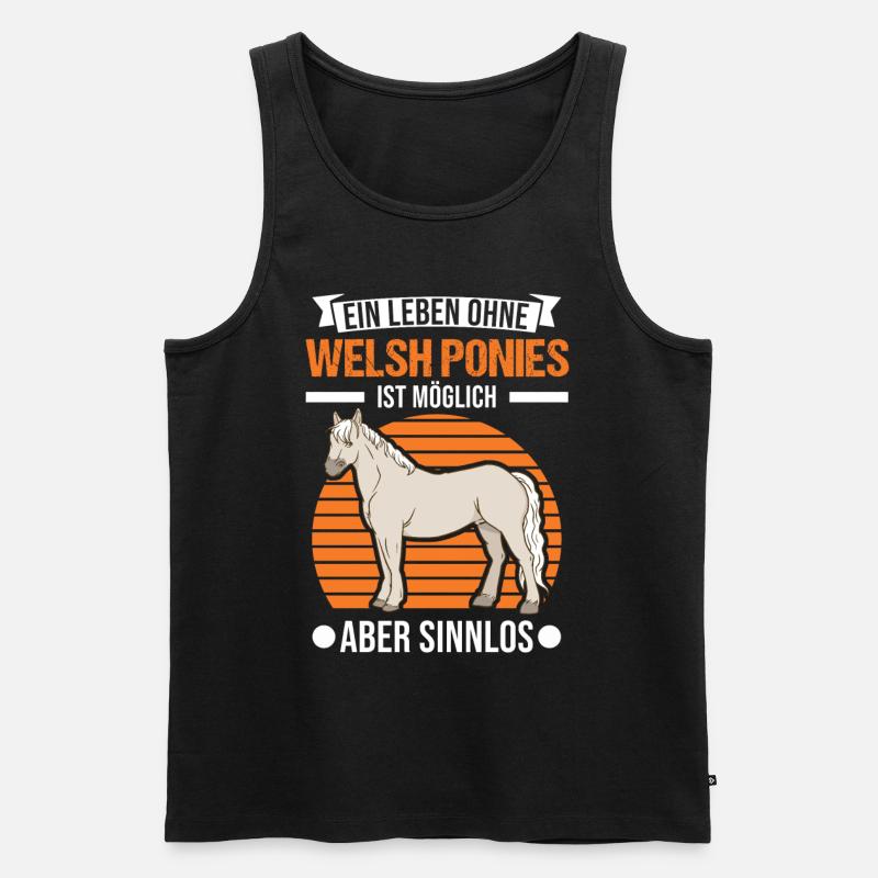Welsh Pony Reiterin - Männer Premium Bio Tank Top - Schwarz