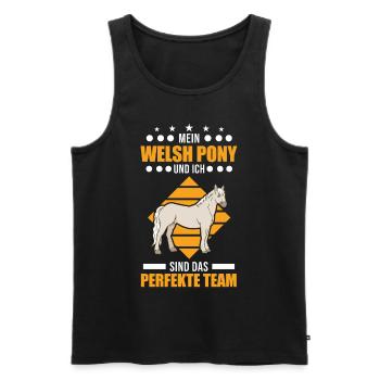 Mein Welsh Pony und ich sind das perfekte Team - Männer Premium Bio Tank Top - Schwarz - Vorne - AI Model Male 178 light (178cm)