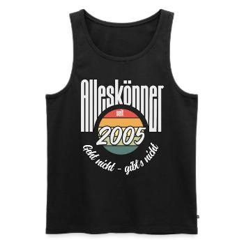 Alleskönner seit 2005. Lustiges Jahrgangs - Männer Premium Bio Tank Top - Schwarz - Vorne - Michal (187cm)