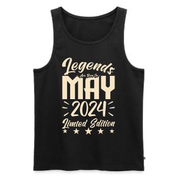 Born May 2024 Birthday gift 2024. - Men's Premium Organic Tank Top - black - Front - AI Model Male 178 light (178cm)