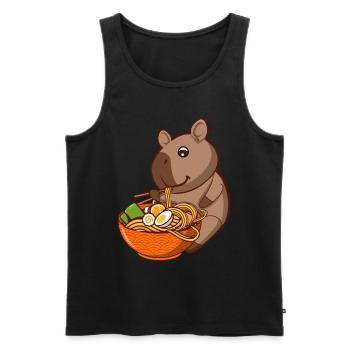 Capybara Ramen - Männer Premium Bio Tank Top - Schwarz - Vorne - AI Model Male 178 light (178cm)