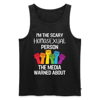 Regenbogen Faust Queer Gay Pride Geschenk LGBT - Männer Premium Bio Tank Top - Schwarz - Vorne - Michal (187cm)