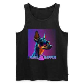 Chien Dicton Zwergpinscher Design Dog Lovers - Débardeur bio Premium Homme - noir - Devant - Michal (187cm)