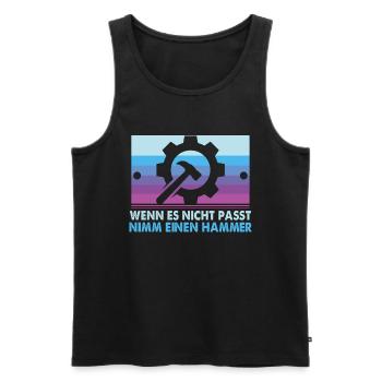 Für Zerspanungsmechaniker CNC Dreher und Fräser - Männer Premium Bio Tank Top - Schwarz - Vorne - Michal (187cm)