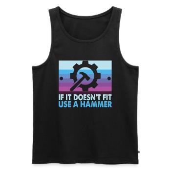 Pour les opérateurs de machines de découpe Opérateurs de tour CNC et fraiseuses - Débardeur bio Premium Homme - noir - Devant - Michal (187cm)