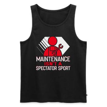 Pour les opérateurs de machines de découpe Opérateurs de tour CNC et fraiseuses - Débardeur bio Premium Homme - noir - Devant - Michal (187cm)