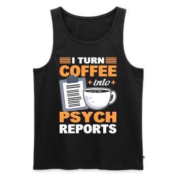 Je transforme le café en psychologie Psychologue - Débardeur bio Premium Homme - noir - Devant - Michal (187cm)