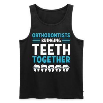 Orthodontistes Orthodontistes Dentistes Dentistes Dentistes - Débardeur bio Premium Homme - noir - Devant - AI Model Male 178 light (178cm)