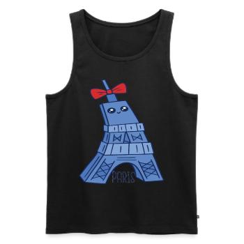 Mignon Tour Eiffel Kawaii Love Paris Souvenir P - Débardeur bio Premium Homme - noir - Devant - Michal (187cm)