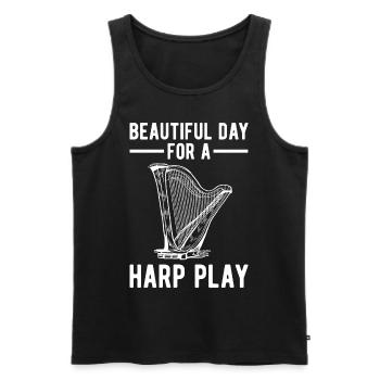 Harfenspieler Harfenist - Männer Premium Bio Tank Top - Schwarz - Vorne - Michal (187cm)