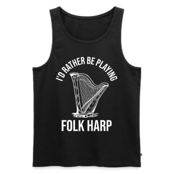 Harfenspieler Harfenist - Männer Premium Bio Tank Top - Schwarz - Vorne - Michal (187cm)