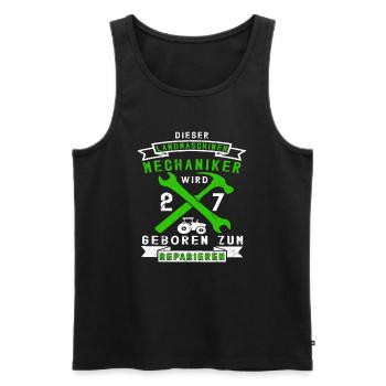 27 Geburtstag Landmaschinenmechaniker Spruch - Männer Premium Bio Tank Top - Schwarz - Vorne - Michal (187cm)