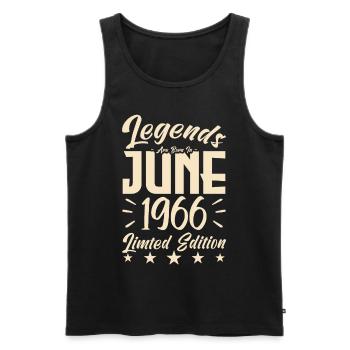 1966 births Birthday present 1966. - Men's Premium Organic Tank Top - black - Front - AI Model Male 178 light (178cm)