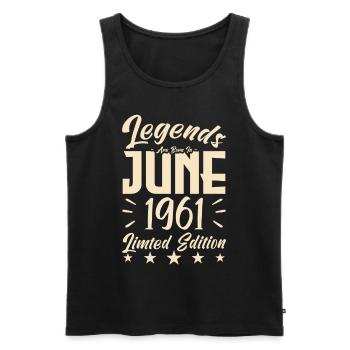 Geboren 1961 Geburtstagsgeschenk 1961. - Männer Premium Bio Tank Top - Schwarz - Vorne - Michal (187cm)
