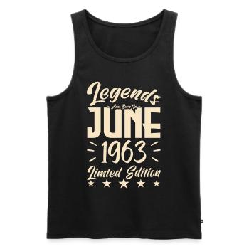 1963 births Birthday present 1963. - Men's Premium Organic Tank Top - black - Front - AI Model Male 178 light (178cm)