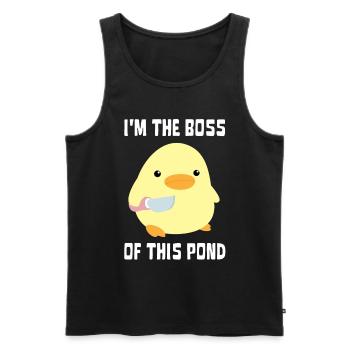 I’m The Boss - Canard au couteau Ente mit Messer - Débardeur bio Premium Homme - noir - Devant - Michal (187cm)