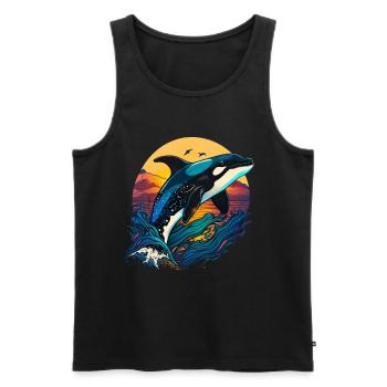 Orca Ozean Wal für einen Orca-Liebhaber und - Männer Premium Bio Tank Top - Schwarz - Vorne - AI Model Male 178 light (178cm)