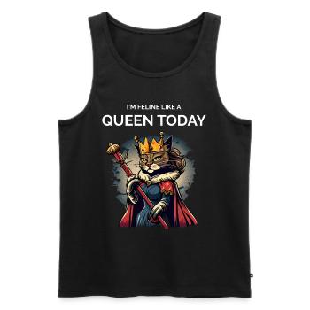 Cat Mom Cartoon Queen Cat - Men's Premium Organic Tank Top - black - Front - AI Model Male 178 light (178cm)
