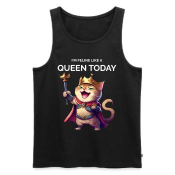Cat Dad Cartoon Cat Rire - Débardeur bio Premium Homme - noir - Devant - Michal (187cm)