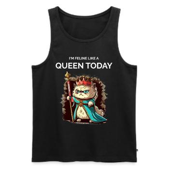 Cat Queen Cut Royal Cat - Men's Premium Organic Tank Top - black - Front - AI Model Male 178 light (178cm)
