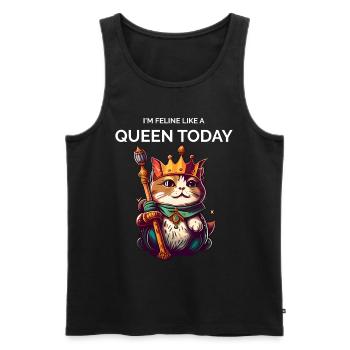 Cat Queen Cute Cat Lover - Men's Premium Organic Tank Top - black - Front - AI Model Male 178 light (178cm)