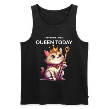 Cat Queen Royal Cat Kawaii Kitten - Men's Premium Organic Tank Top - black - Front - AI Model Male 178 light (178cm)