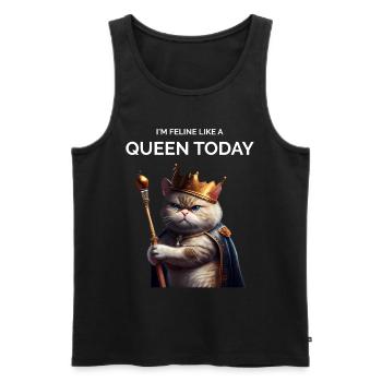Cat Queen Royal Cat - Men's Premium Organic Tank Top - black - Front - AI Model Male 178 light (178cm)