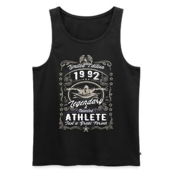 Vintage 1992 Swimmer Birthday Gift Hobby - Men's Premium Organic Tank Top - black - Front - Michal (187cm)